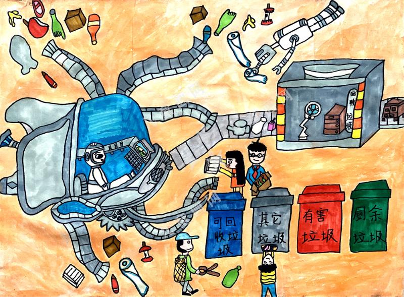 三头六臂的垃圾分类飞行器